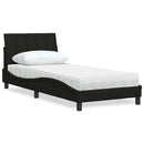 seng med madras Hanko 90x200 cm stof sort