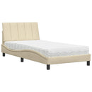 seng med madras Hanko 100x200 cm stof cremefarvet