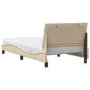 seng med madras Hanko 100x200 cm stof cremefarvet