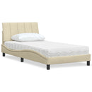 seng med madras Hanko 100x200 cm stof cremefarvet