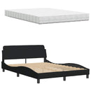 seng med madras Hanko 140x190 cm stof sort