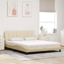 seng med madras Hanko 160x200 cm stof cremefarvet