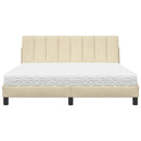 seng med madras Hanko 160x200 cm stof cremefarvet