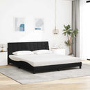 seng med madras Hanko 180x200 cm stof sort
