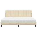 seng med madras Hanko 180x200 cm stof cremefarvet
