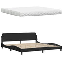 seng med madras Hanko 200x200 cm stof sort