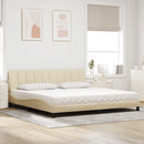 seng med madras Hanko 200x200 cm stof cremefarvet