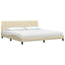 seng med madras Hanko 200x200 cm stof cremefarvet