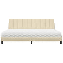 seng med madras Hanko 200x200 cm stof cremefarvet