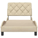 sengeramme uden madras 90x190 cm stof cremefarvet