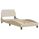 sengeramme uden madras 90x190 cm stof cremefarvet