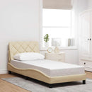 sengeramme uden madras 90x190 cm stof cremefarvet