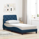 sengeramme uden madras 90x190 cm stof blå