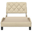 sengeramme uden madras 90x200 cm stof cremefarvet