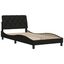 Sengeramme uden madras Sort 100x200 cm Stof