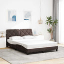 sengeramme uden madras 140x190 cm stof mørkebrun