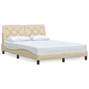 sengeramme uden madras 140x190 cm stof cremefarvet
