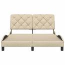 sengeramme uden madras 140x200 cm stof cremefarvet