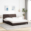 sengeramme uden madras 160x200 cm stof mørkebrun
