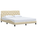 sengeramme uden madras 160x200 cm stof cremefarvet