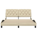 sengeramme uden madras 160x200 cm stof cremefarvet
