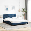 sengeramme uden madras 160x200 cm stof blå