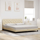 sengeramme uden madras 180x200 cm stof cremefarvet