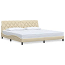 sengeramme uden madras 200x200 cm stof cremefarvet