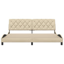 sengeramme uden madras 200x200 cm stof cremefarvet