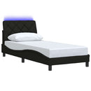sengeramme med LED uden madras 80x200 cm stof sort