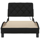 sengeramme med LED uden madras 90x190 cm stof sort