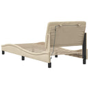 sengeramme med LED uden madras 90x190 cm stof cremefarvet