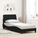 sengeramme med LED uden madras 90x200 cm stof sort