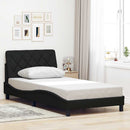 Sengeramme med LED uden madras 100x200 cm stof sort
