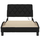 Sengeramme med LED uden madras 100x200 cm stof sort