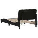Sengeramme med LED uden madras 100x200 cm stof sort