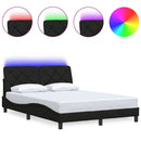sengeramme med LED uden madras 140x190 cm stof sort
