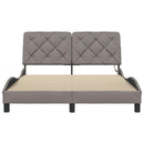 sengeramme med LED uden madras 140x190 cm stof gråbrun
