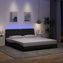 sengeramme med LED uden madras 180x200 cm stof mørkegrå