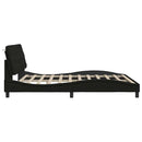 sengeramme med LED uden madras 180x200 cm stof sort
