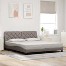 sengeramme med LED uden madras 180x200 cm stof gråbrun