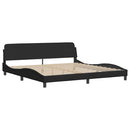 sengeramme med LED uden madras 200x200 cm stof sort
