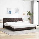 sengeramme med LED uden madras 200x200 cm stof mørkebrun