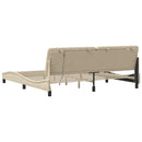sengeramme med LED uden madras 200x200 cm stof cremefarvet