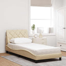 seng med madras 80x200 cm stof cremefarvet