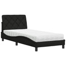 seng med madras 90x200 cm stof sort