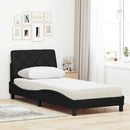 seng med madras 90x200 cm stof sort