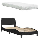seng med madras 90x200 cm stof sort