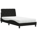 seng med madras 100x200 cm stof sort