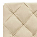 seng med madras 100x200 cm stof cremefarvet